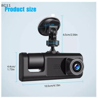 Bộ camera hành trình 3 kênh chiều xe hơi ô tô HD 1080P bên trong xe Cam ba Đầu ghi hình máy ảnh Đầu ghi Video trước sau
