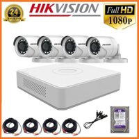 Bộ Camera Hikvision 2MP FHD 1080P - Đầy đủ phụ kiện + Ổ Cứng 500GB