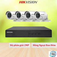 Bộ Camera Quan Sát Hikvision 4 Kênh 2.0MP Full HD DS-2CE16DOT-IRP | DS-7204HGHI-K1 - Trọn Bộ Đầy Đủ Phụ Kiện Lắp Đặt