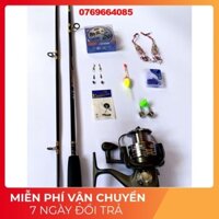 Bộ cần câu 2 khúc 2m7, máy yumoshi lc 7000 kèm trọn bộ phụ kiện -𝗦𝗛𝗢𝗣 Đ𝗢̂̀ 𝗖𝗔̂𝗨 𝟰𝟯𝟱