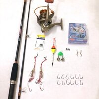BỘ CẦN CÂU 2 KHÚC + máy . cần câu shimano 2 khúc.