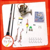 BỘ CẦN CÂU 2 KHÚC + máy LC 7000. cần câu shimano 2 khúc.