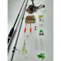 Bộ cần câu 2 khúc Shimano Cruzar 2602 và máy yumoshi LC7000 kèm bộ phụ kiện ( sale xả hàng )