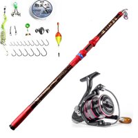 Bộ cần câu cá 2m7 - Cần Carbon cao cấp - Kèm máy kim loại HB cao cấp - Tặng kèm 9 phụ kiện - Kèm máy 3000