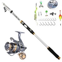 Bộ cần câu cá - Cần carbon trắng - Kèm máy Deukio AR - Tặng kèm 8 phụ kiện BC02 - Kèm máy 3000