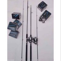 Bộ Cần Câu Cá Cần Đặc 2m4 Kèm Máy Câu Kim Loại