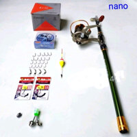 bộ cần câu cá daiwa 2m7 bọc cán catbon +máy+14 món phụ kiện
