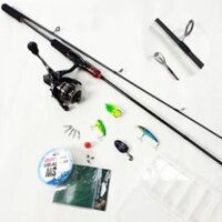 Bộ cần câu cá lure máy đứng 1.68m - 1.8m - 2.1m - 2.4m + Máy kim loại + dây câu lure + hộp mồi lure