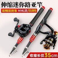 Bộ Cần Câu Cá mini Di Động Có Thể Thu Gọn Được Phong Cách Mới Với Cá Ngựa Nhỏ Giọt Nước