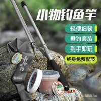 Bộ cần câu cá nhỏ cần câu cá mini Cần Câu Câu ngắn mini cầm tay trẻ em cần câu cá siêu nhẹ siêu mịn