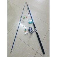 Bộ cần câu cá shimano 2 khúc 1m8 kèm máy kim loại AL 4000 bạo lực