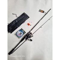 Bộ Cần câu lure 1m65 1m8 2m1 2m4 máy đứng ac2000 và máy ngang  tặng kèm cuận dây và 1 nhái khơi Đi Câu Fishing