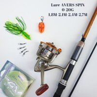 Bộ Cần Câu lure Avers spin 1m8 - 2m1 - 2m4 - 2m7 máy câu cá LC4000 kim loại đầy đủ phụ kiện