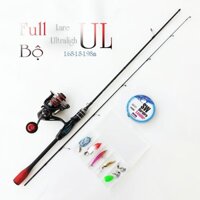 Bộ cần câu lure đứng carbon ul 1.68m - 1.8m - 1.98m máy câu Deukio FS2000 tặng bộ mồi câu BCM18- Đứng
