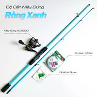 Bộ cần câu lure đứng SaSuKe xanh ngọc và máy Deukio AC gaubnc999