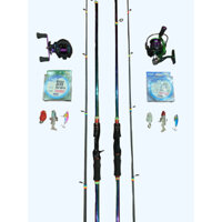 Bộ Cần câu lure Dyawa titan kèm máy ngang + máy đứng và nhiều phụ kiện tặng kèm