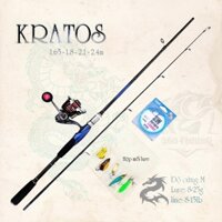 Bộ Cần Câu Lure Kratos Máy Đứng FS3000 Cần Câu Cá Carbon Kèm Dây PE Và Hộp Mồi Lure
