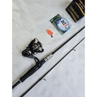 Bộ cần câu lure máy đứng cần đen 1m65 1m8 2m1 2m4 AC 2000 và 3000 tặng kèm 1 nhái khơi và 1 cuận đù Đi Câu Fishing