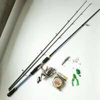Bộ Cần Câu Lure máy đứng Shimano 2 ngọn + máy câu cá yolo TFB 3000 kim loại + cước câu cá + 3 mồi câu lure + phụ kiện