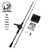 Bộ Cần Câu Lure Máy Ngang Spin Rice ánh Tím Cần Sói Đen Tặng Kèm Phụ Kiện Thuần Việt Official