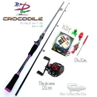 Bộ cần câu lure máy ngang Crocodile Máy ngang DS200 MS225