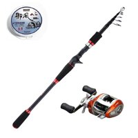 Bộ cần câu Lure máy ngang chính hãng - Cần câu cá - Tặng cước CL01 - Bộ cần câu lure 2m4 - Tay Phải - Màu cam