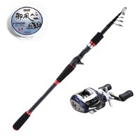 Bộ cần câu Lure máy ngang chính hãng - Cần câu cá - Tặng cước CL01 - Bộ cần câu lure 2m1 -  Tay Trái  - Màu xanh