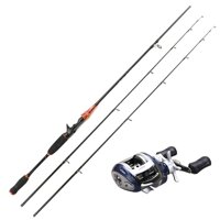 Bộ cần câu Lure máy ngang chính hãng -  Cần Lure 2 ngọn -  tặng kèm ngọn cần  cước CL01 - Bộ cần câu lure 2m4 - Máy Kim loại Xanh - Máy tay Phải