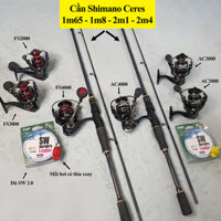 Bộ Cần Câu Lure Shimano Máy Đứng + Dây PE 100m, Nhái hơi, 5c Khóa Lure - Cần Câu Máy, Bộ Cần Câu Máy