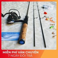 Bộ Cần Câu Lure UL 2 Ngọn Cán Gỗ 🎁Tặng Kèm Siêu Phụ Kiện 🎁
