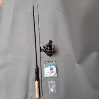 Bộ cần câu lure ul cán gỗ câu suối kèm máy AC 2000 - mồi câu - dù câu đầy đủ Fishing Đi Câu Bắt Cá Câu Cá Fish