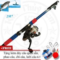 bộ cần câu máy 2m7 + full phụ kiện