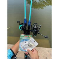 Bộ cần câu máy Lure Daiwa Xanh Ngọc + máy câu cá kim loại