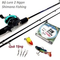 Bộ Cần Câu Máy Lure shimano 2 ngọn Máy Ngang Tặng Phụ Kiện