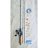 Bộ Cần Câu Máy Ngang UL 2 Ngọn Cán Gỗ 🔰Tặng Kèm Siêu Phụ Kiện 🔰 Bộ Lure UL Giá Rẻ