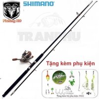 Bộ Cần Câu Máy Shimano 2 Khúc Đặc Máy Câu Cá LC7000 Tải Cá 10kg Tặng Phụ Kiện BCC3 chuyencacloailuoichim