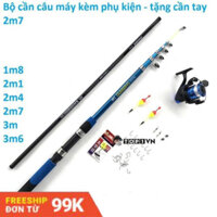 Bộ cần câu máy Shimano kèm phụ kiện , Tặng cần tay shimano 2m7 - Top1VN