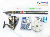 Bộ cần câu máy xếp gọn mi ni, bộ cần câu máy du lịch mini