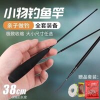 Bộ cần câu nhỏ bán chạy cho người mới bắt đầu, cần tay ngắn siêu nhẹ, di động và giá cả phải chăng cho trẻ em, thích hợp cho cá tráp, cá ngựa và tôm xanh