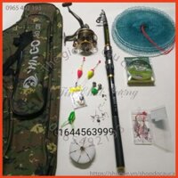 Bộ cần câu rút 2m7 máy 5000 kèm bao đựng cần và phụ kiện ( rẻ vô địch ) ( giá siêu khuyến mại )