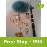 Bộ cần câu rút 3,6m và máy yumoshi bl6000 kèm phụ kiện hàng chuẩn