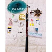 Bộ cần câu rút shimano 2.4m -2.7m -3m và 3,6m và máy yumoshi LC