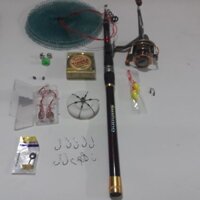 Bộ cần câu rút shimano 3m và máy yumoshi lc6000 kèm phụ kiện LOẠI I