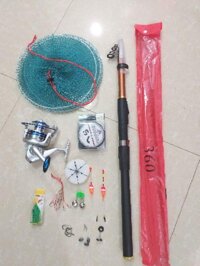 Bộ cần câu rút Shimano 3m6 máy yumoshi 6000