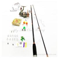 bộ Cần Câu Shimano 2 khúc đặc và máy Yumoshi 6000 tặng full phụ kiện