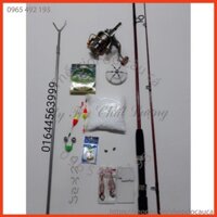 Bộ cần câu shimano đặc 2 khúc dài 2,7m ,máy yumoshi lc  tặng kèm phụ kiện ( rẻ vô địch ) ( giá siêu khuyến mại )
