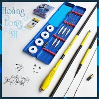 bộ Cần câu tay carbon độ cứng 3H Hoàng Long 2m7 - 3m6 - 3m9 - 4m5 - 5m4, thu gọn 112cm + hộp phao và phụ kiện