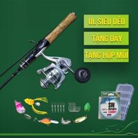 Bộ cần câu ul lure siêu dẻo ultralight tặng kèm bộ mồi câu chất lượng