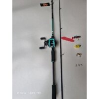 bộ cần lure daiwa xanh ngọc 1m65 1m8 2m1 2m4  máy ngang tay phải và tay trái cần câu cá