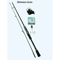 Bộ Cần Lure Shimano Ceres Kèm Máy Đứng Máy Ngang , Cần Câu Lure 2 Khúc Rỗng Đầu PU Chống Xoắn gạucxmn123
